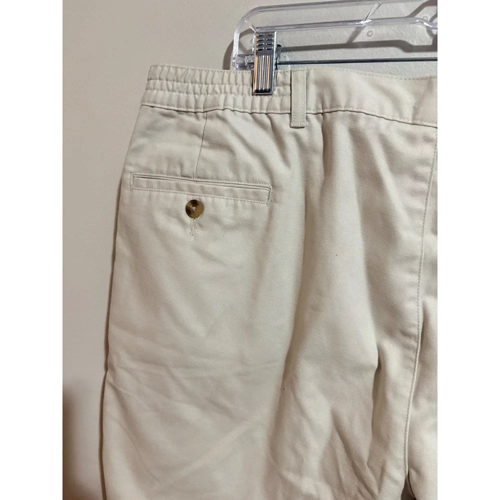 Savane Pleated Chino Shorts Mens 42 Khaki NWT Wrinkle Free Cotton Traditions
